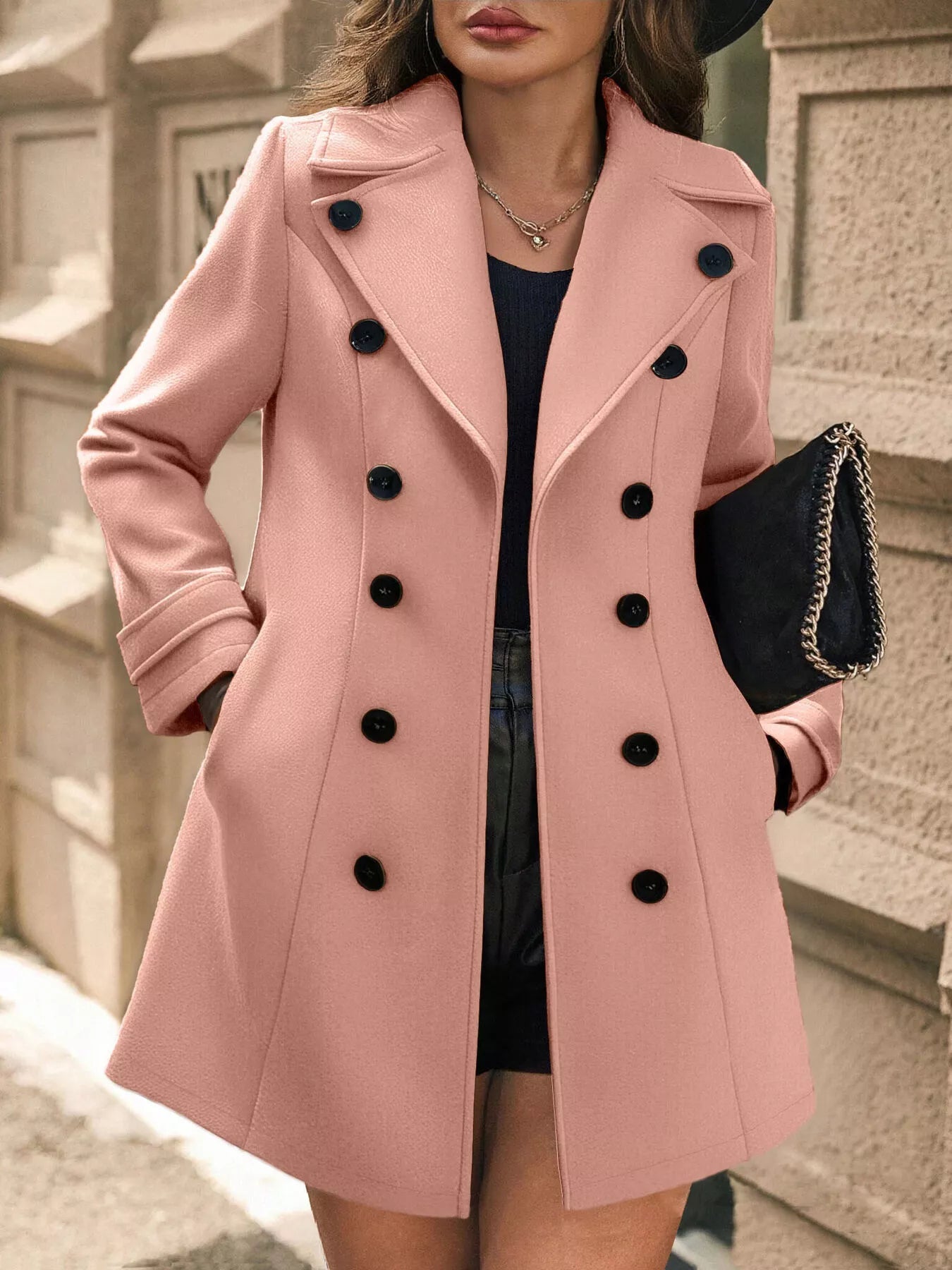 Double - Breasted Wool Blend Overcoat - Tailored Accord